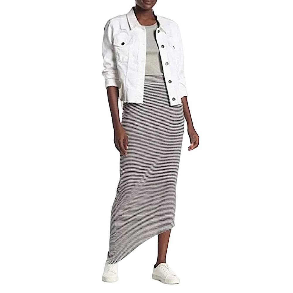 FRANK & EILEEN: Tee Lab Asymmetrical Stripe Skirt - Size XS